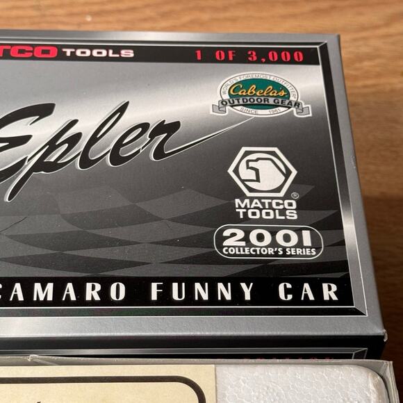 Racing Champions Jim‎ Epler Cabelas 2001 Chevy Camaro NHRA Funny Car Diecast NIB - Picture 3 of 8